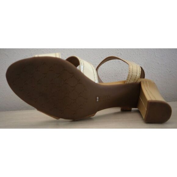 Franco Sarto 19613250 Women Sz 9.5M Beige Classe Ankle Strap Patent Leather Pump - Picture 6 of 11